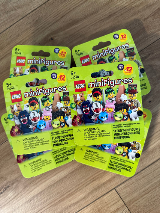 2 lbs of used bulk Lego + 2 sealed Series 27 minifigs
